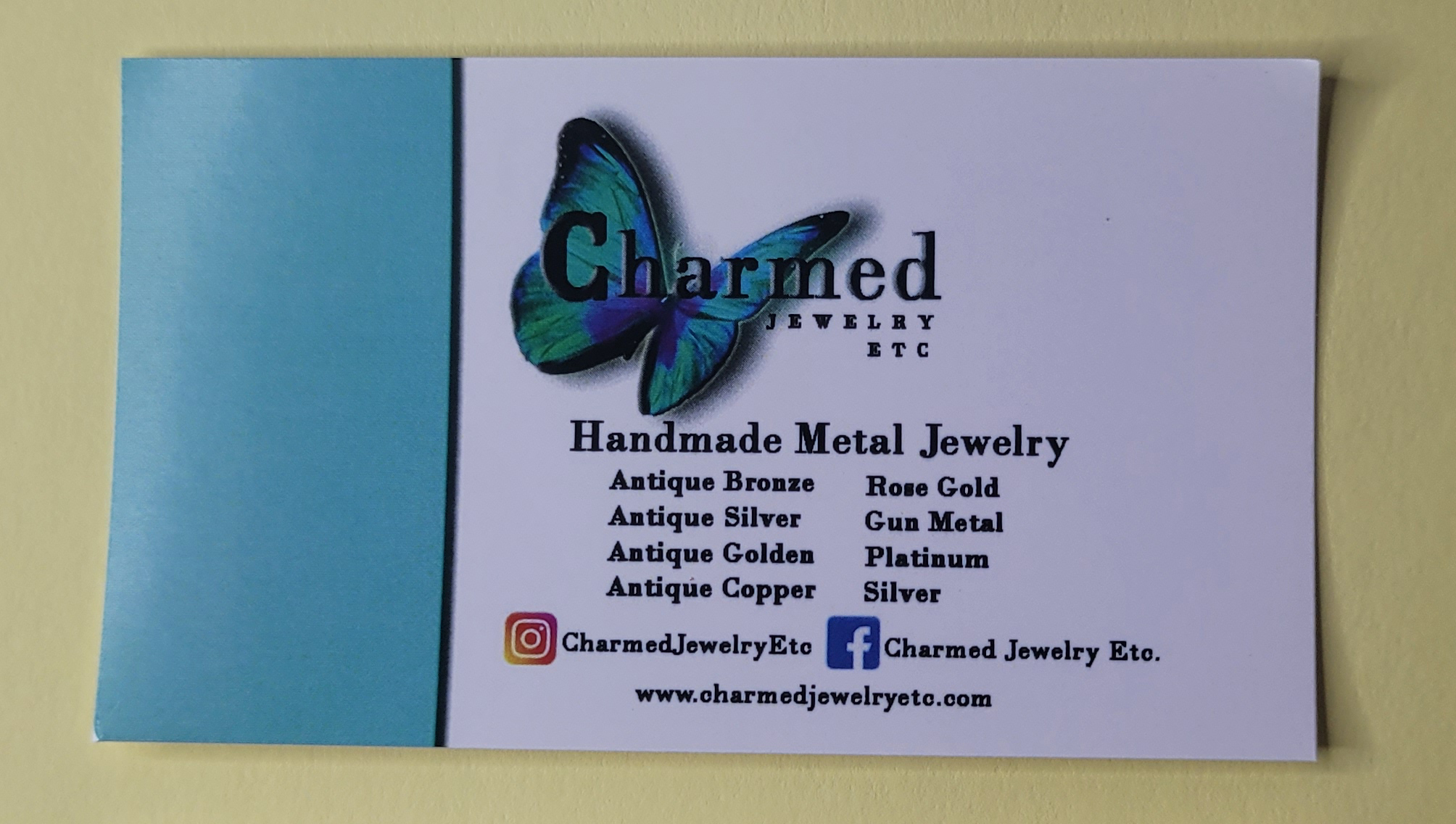 Charmed Jewelry Etc Business Card